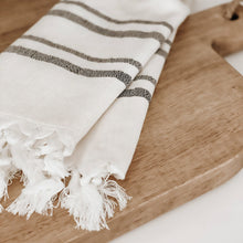 Load image into Gallery viewer, Haley Turkish Cotton + Bamboo Hand Towel - Two Stripe by Sweet Water Decor