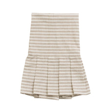 Load image into Gallery viewer, Tan Striped Tea Towel with Ruffle by Sweet Water Decor