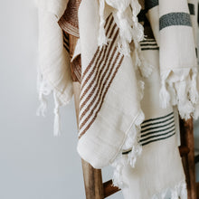 Load image into Gallery viewer, Turkish Cotton + Bamboo Hand Towel - Multi Stripes by Sweet Water Decor