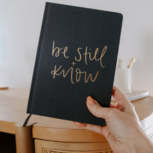 Load image into Gallery viewer, Be Still and Know Fabric Journal by Sweet Water Decor