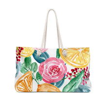 Load image into Gallery viewer, Lemon Floral Weekender Bag