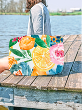 Load image into Gallery viewer, Lemon Floral Weekender Bag