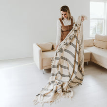 Load image into Gallery viewer, Henley Turkish Blanket - Four Stripe by Sweet Water Decor
