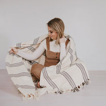 Load image into Gallery viewer, Henley Turkish Blanket - Four Stripe by Sweet Water Decor
