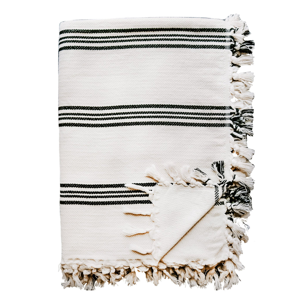 Henley Turkish Blanket - Four Stripe by Sweet Water Decor