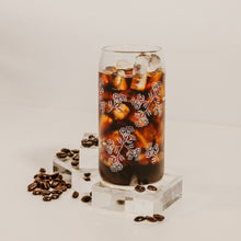 Load image into Gallery viewer, White Floral Can Glass - 17 oz by Sweet Water Decor
