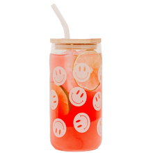 Load image into Gallery viewer, Smiley Can Glass - 17 oz by Sweet Water Decor
