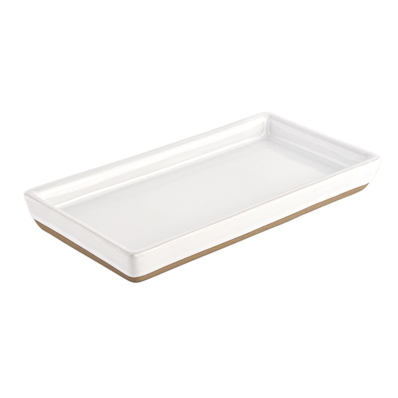 White Stoneware Tray by Sweet Water Decor