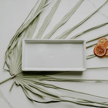 Load image into Gallery viewer, White Stoneware Tray by Sweet Water Decor
