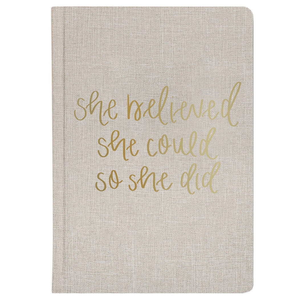 She Believed She Could Fabric Journal by Sweet Water Decor