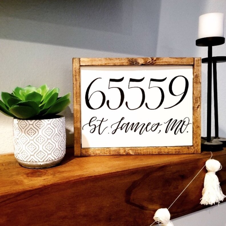 Sign With Zip Code Customizable Zip Code Sign – Lavender and Lemonade Design Co.